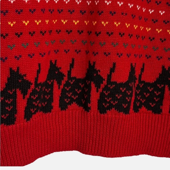 RARE Vintage Susan Bristol 1992 Scottie Terrier Dog Cardigan Holiday Sweater M - Picture 9 of 13